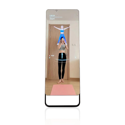 กล้องหน้าจอสัมผัสจอแสดงผลอัจฉริยะ Interactive Fitness Mirror ขาตั้งพื้น 43 นิ้ว