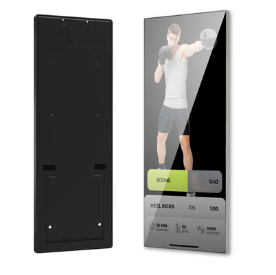 กล้องหน้าจอสัมผัสจอแสดงผลอัจฉริยะ Interactive Fitness Mirror ขาตั้งพื้น 43 นิ้ว