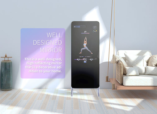 กล้องหน้าจอสัมผัสจอแสดงผลอัจฉริยะ Interactive Fitness Mirror ขาตั้งพื้น 43 นิ้ว