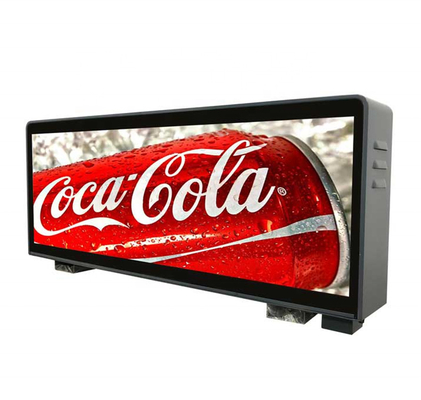 P4 Outdoor IP67 Led ป้ายหลังคารถแท็กซี่ 64 × 32dots แผงแสดงผลอิเล็กทรอนิกส์
